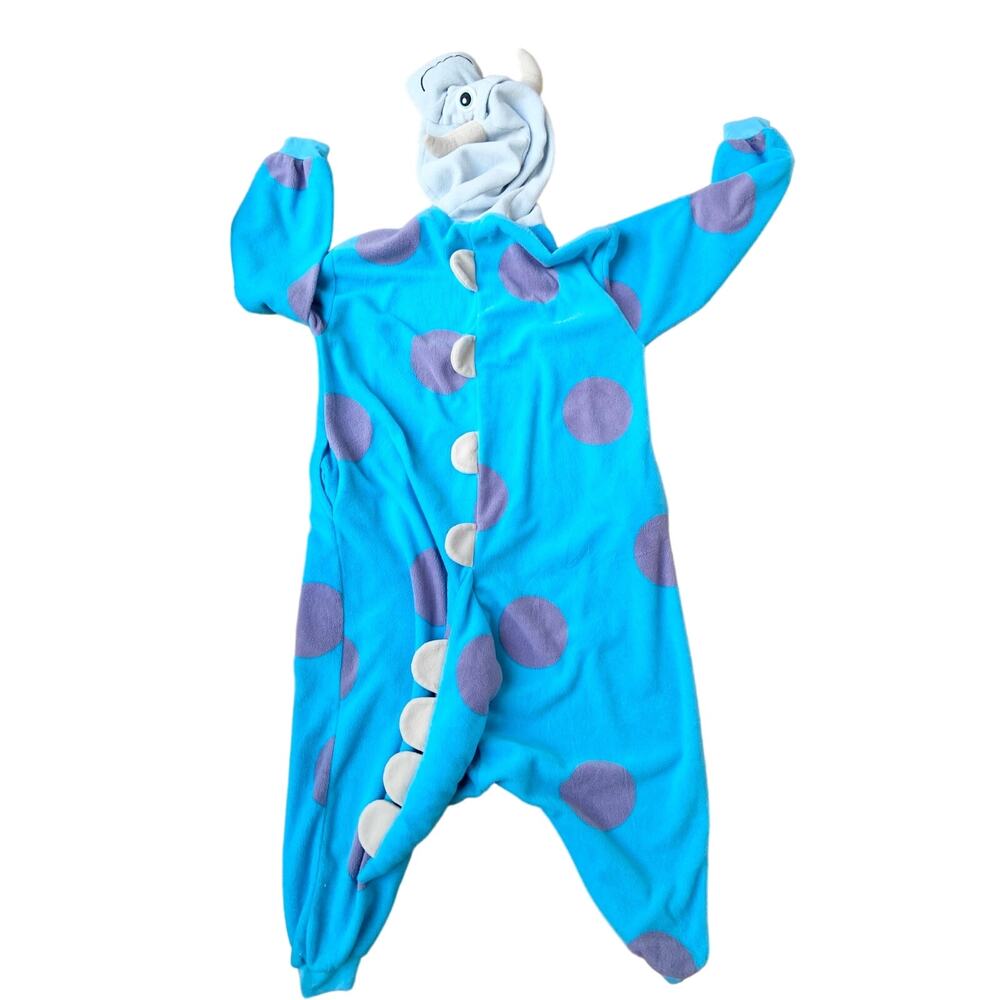 Disney Pixar Monsters Inc Sulley Adult Costume Pajamas Tail Buttonup Plush Small - Picture 3 of 12